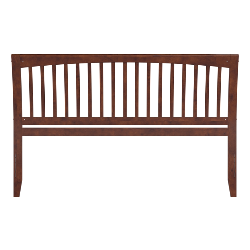 AFI Orleans King Sleigh Contemporary Solid Wood Slat Headboard in Walnut