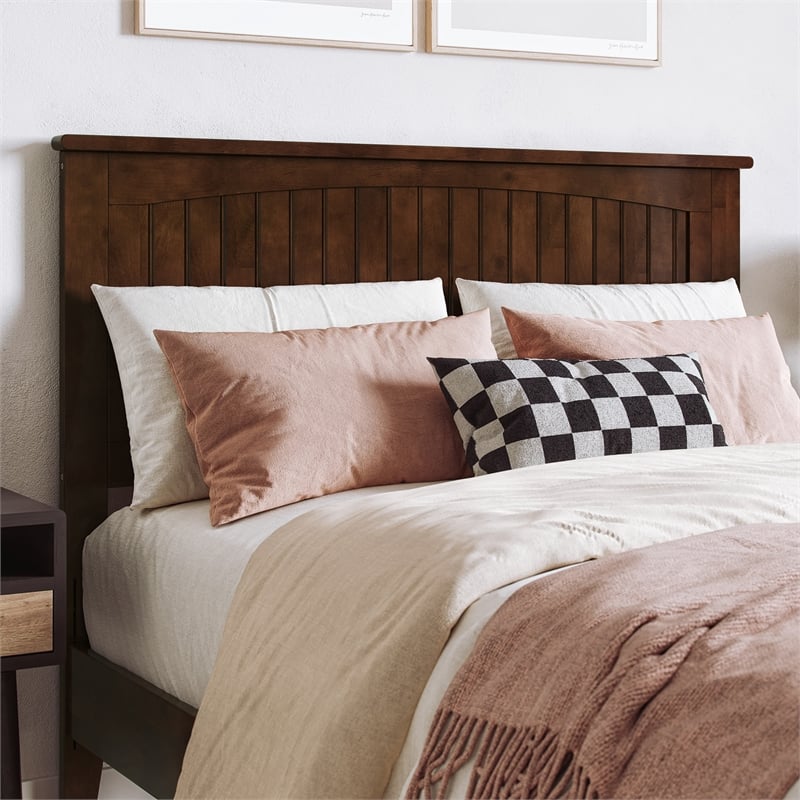 Nantucket Full Wood Panel Headboard in Walnut