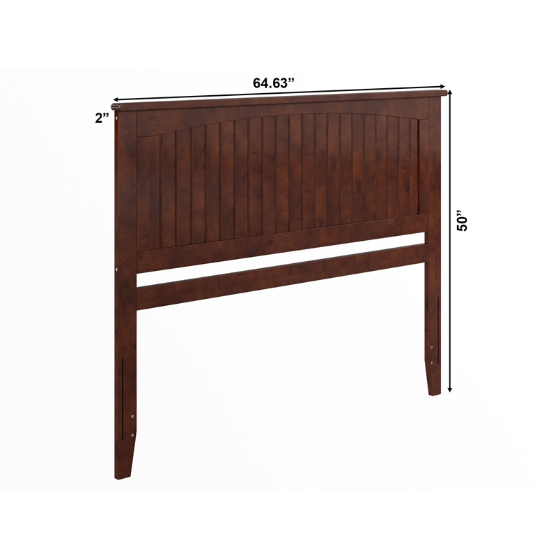 Nantucket Queen Wood Panel Headboard in Walnut