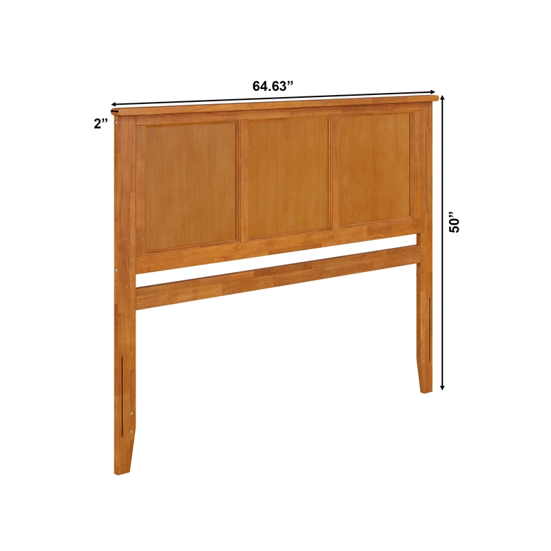 Madison Queen Solid Wood Panel Headboard in Light Toffee