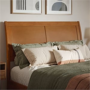 Portland Full Sleigh Wood Headboard in Light Toffee