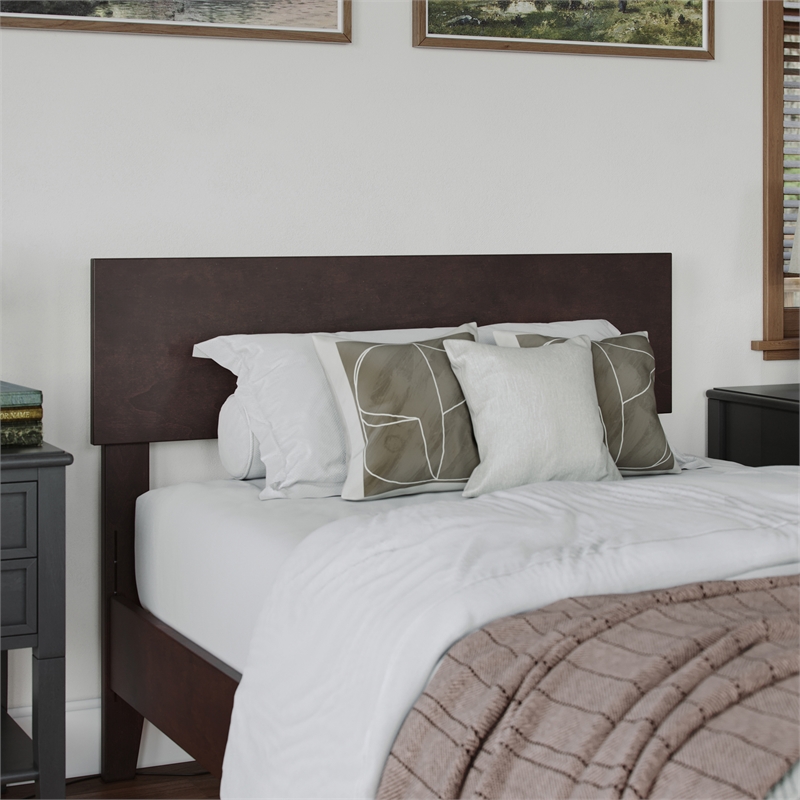 Aria Twin XL Solid Wood Modern Low Profile Platform Bed in Espresso