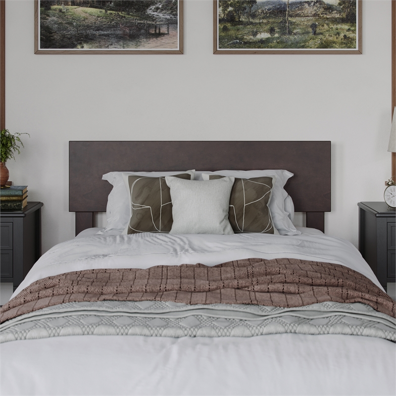 Aria Twin XL Solid Wood Modern Low Profile Platform Bed in Espresso