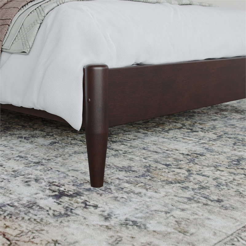 Aria Twin XL Solid Wood Modern Low Profile Platform Bed in Espresso