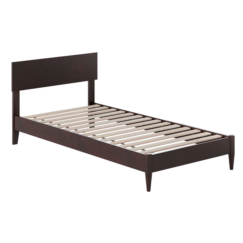 Aria Twin XL Solid Wood Modern Low Profile Platform Bed in Espresso