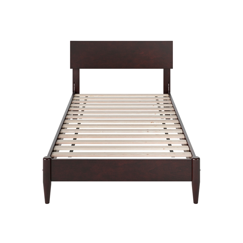 Aria Twin XL Solid Wood Modern Low Profile Platform Bed in Espresso