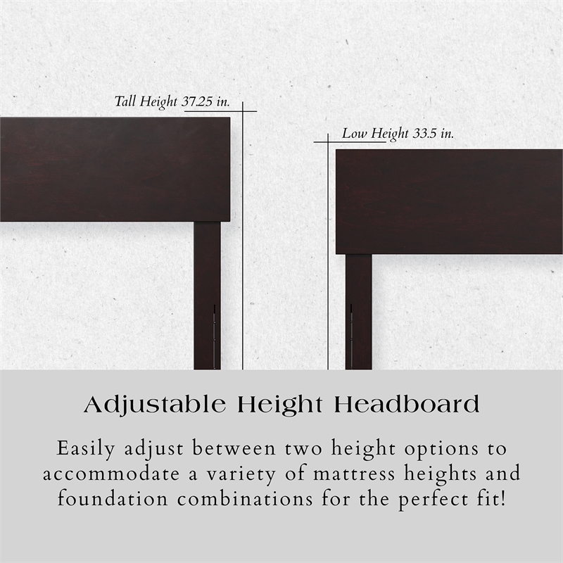 Aria Twin XL Solid Wood Modern Low Profile Platform Bed in Espresso