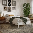 Aria Twin XL Solid Wood Modern Low Profile Platform Bed in White