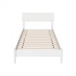Aria Twin XL Solid Wood Modern Low Profile Platform Bed in White