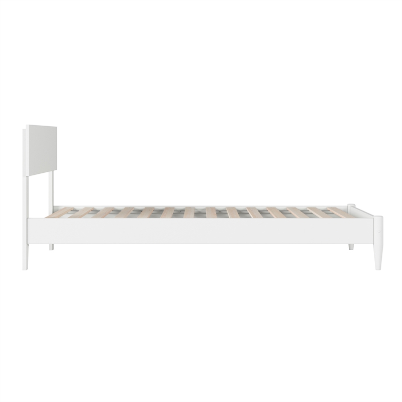 Aria Twin XL Solid Wood Modern Low Profile Platform Bed in White