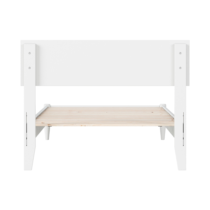 Aria Twin XL Solid Wood Modern Low Profile Platform Bed in White