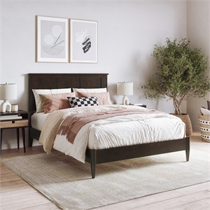 Charlotte Full Solid Wood Low Profile Platform Bed in Espresso