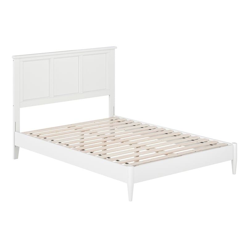 Charlotte Full Solid Wood Low Profile Platform Bed in White
