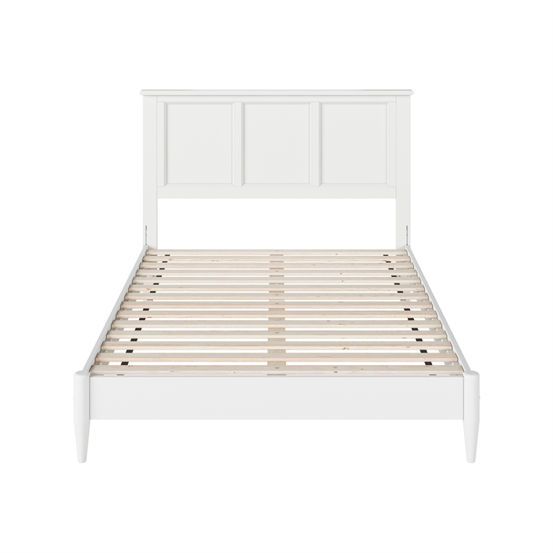 Charlotte Full Solid Wood Low Profile Platform Bed in White