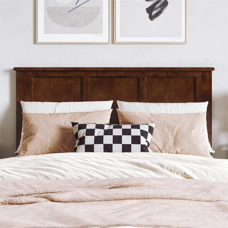 Charlotte Full Solid Wood Low Profile Platform Bed in Walnut