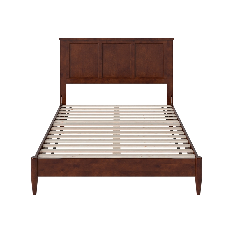 Charlotte Full Solid Wood Low Profile Platform Bed in Walnut