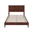Charlotte Full Solid Wood Low Profile Platform Bed in Walnut