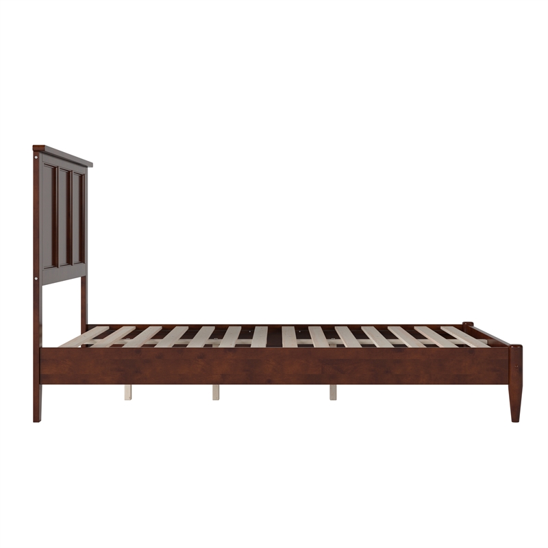 Charlotte Full Solid Wood Low Profile Platform Bed in Walnut
