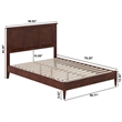 Charlotte Full Solid Wood Low Profile Platform Bed in Walnut