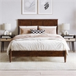 Charlotte Full Solid Wood Low Profile Platform Bed in Walnut