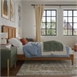 Charlotte Full Solid Wood Low Profile Platform Bed in Light Toffee