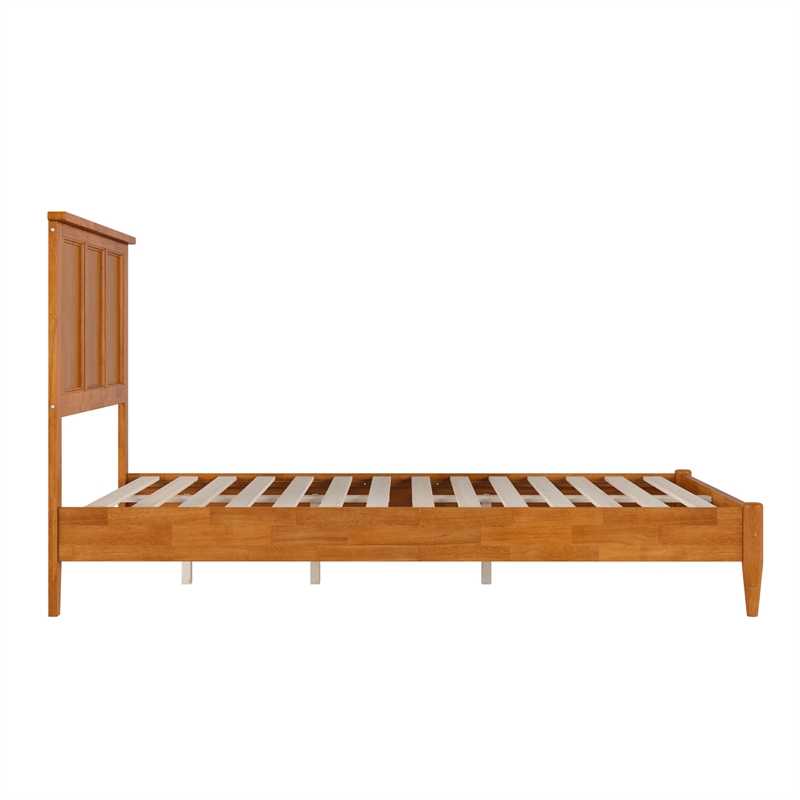 Charlotte Full Solid Wood Low Profile Platform Bed in Light Toffee
