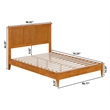 Charlotte Full Solid Wood Low Profile Platform Bed in Light Toffee