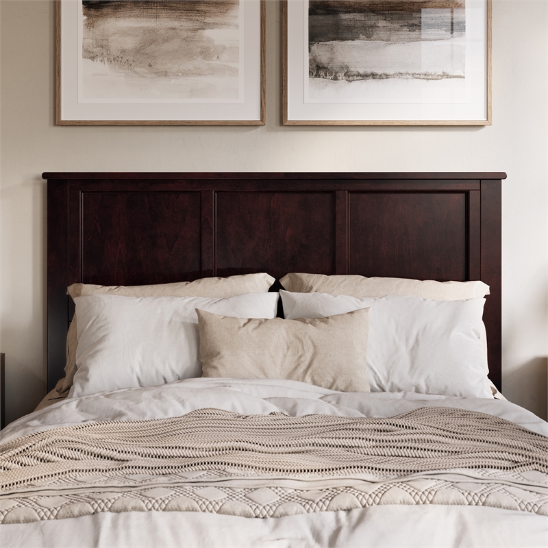 Charlotte Queen Solid Wood Low Profile Platform Bed in Espresso