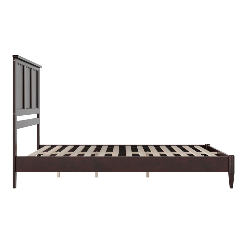 Charlotte Queen Solid Wood Low Profile Platform Bed in Espresso