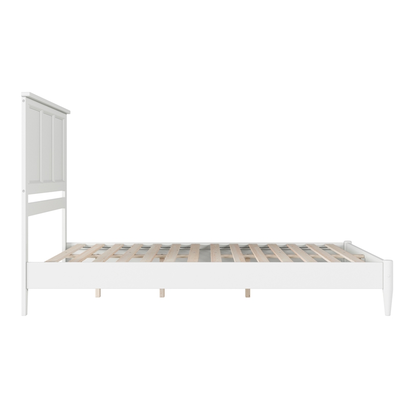 Charlotte Queen Solid Wood Low Profile Platform Bed in White