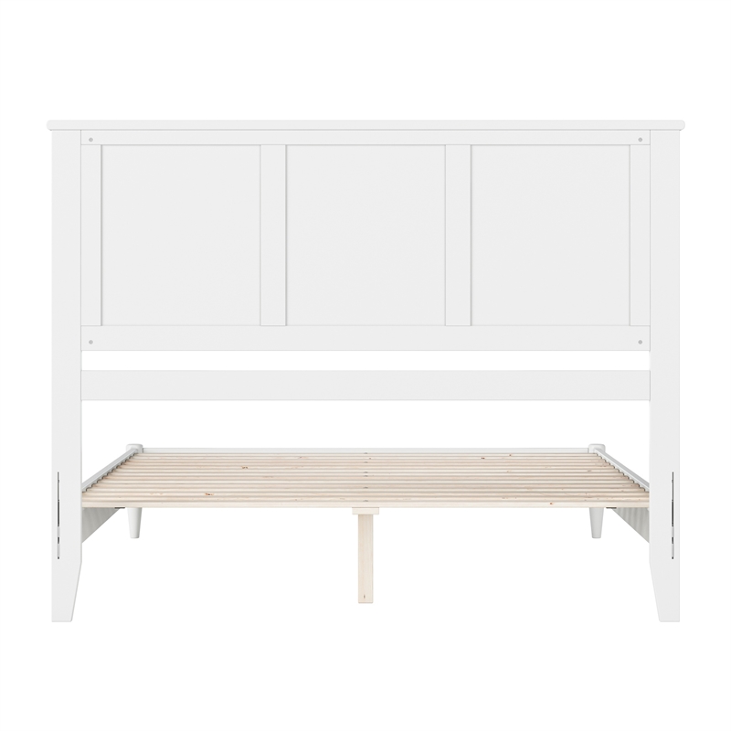 Charlotte Queen Solid Wood Low Profile Platform Bed in White