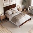 Charlotte Queen Solid Wood Low Profile Platform Bed in Walnut