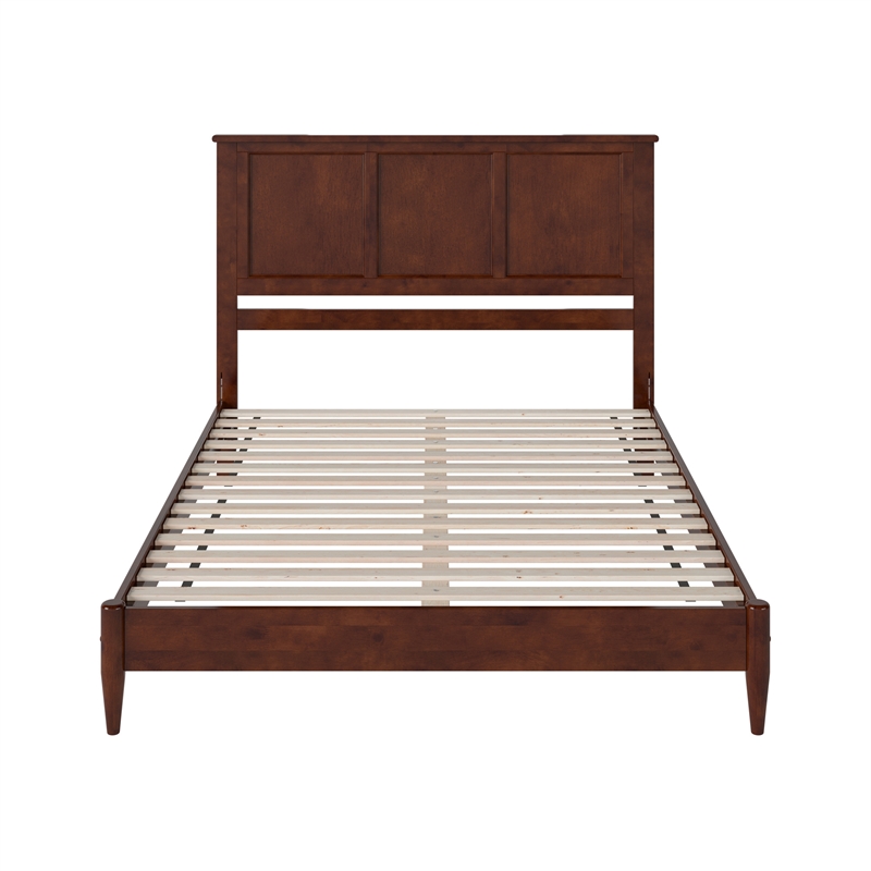 Charlotte Queen Solid Wood Low Profile Platform Bed in Walnut