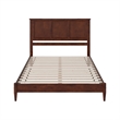 Charlotte Queen Solid Wood Low Profile Platform Bed in Walnut