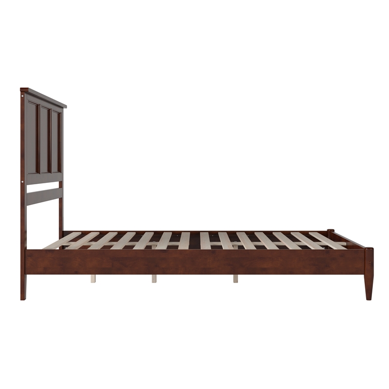 Charlotte Queen Solid Wood Low Profile Platform Bed in Walnut
