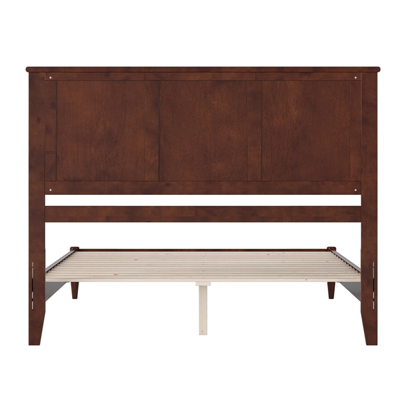 Charlotte Queen Solid Wood Low Profile Platform Bed in Walnut