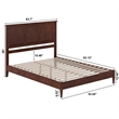 Charlotte Queen Solid Wood Low Profile Platform Bed in Walnut