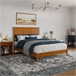 Charlotte Queen Solid Wood Low Profile Platform Bed in Light Toffee