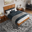 Charlotte Queen Solid Wood Low Profile Platform Bed in Light Toffee