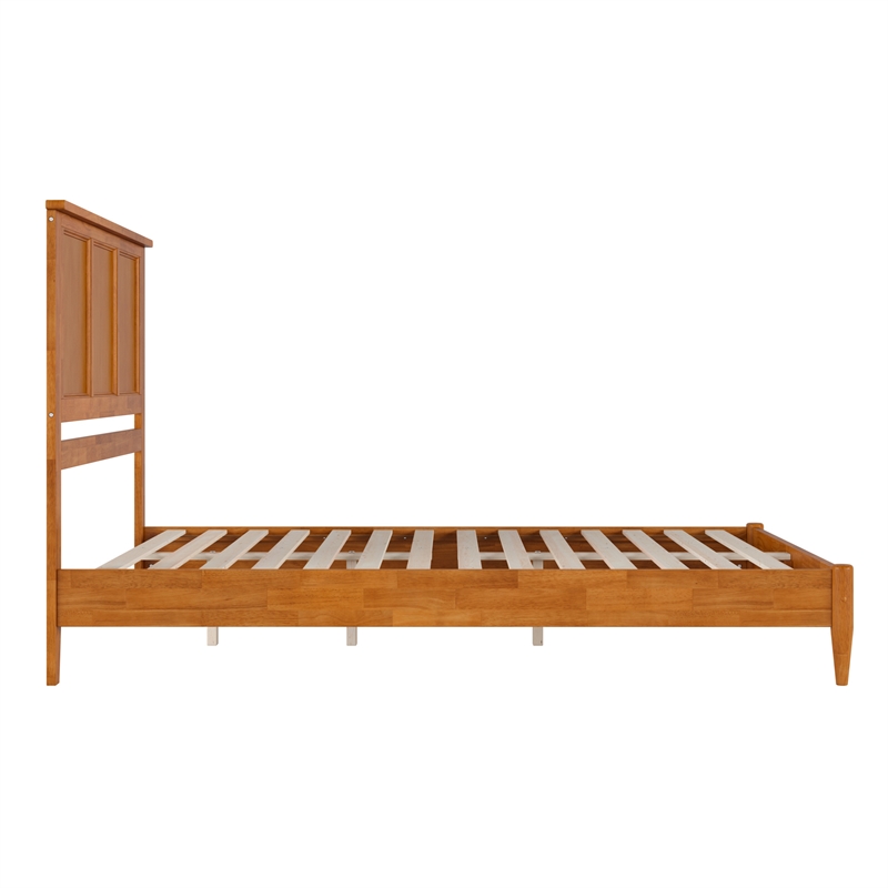 Charlotte Queen Solid Wood Low Profile Platform Bed in Light Toffee