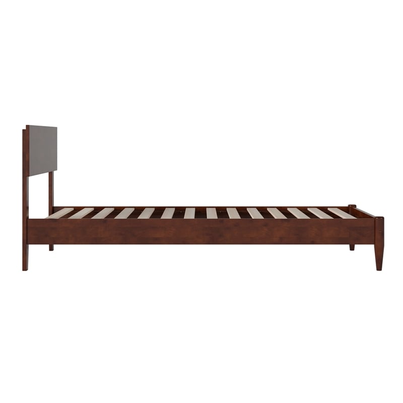 Aria Twin XL Solid Wood Modern Low Profile Platform Bed in Walnut