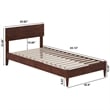 Aria Twin XL Solid Wood Modern Low Profile Platform Bed in Walnut