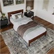 Aria Twin XL Solid Wood Modern Low Profile Platform Bed in Walnut
