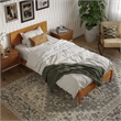 Aria Twin XL Solid Wood Modern Low Profile Platform Bed in Light Toffee