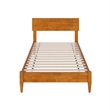 Aria Twin XL Solid Wood Modern Low Profile Platform Bed in Light Toffee