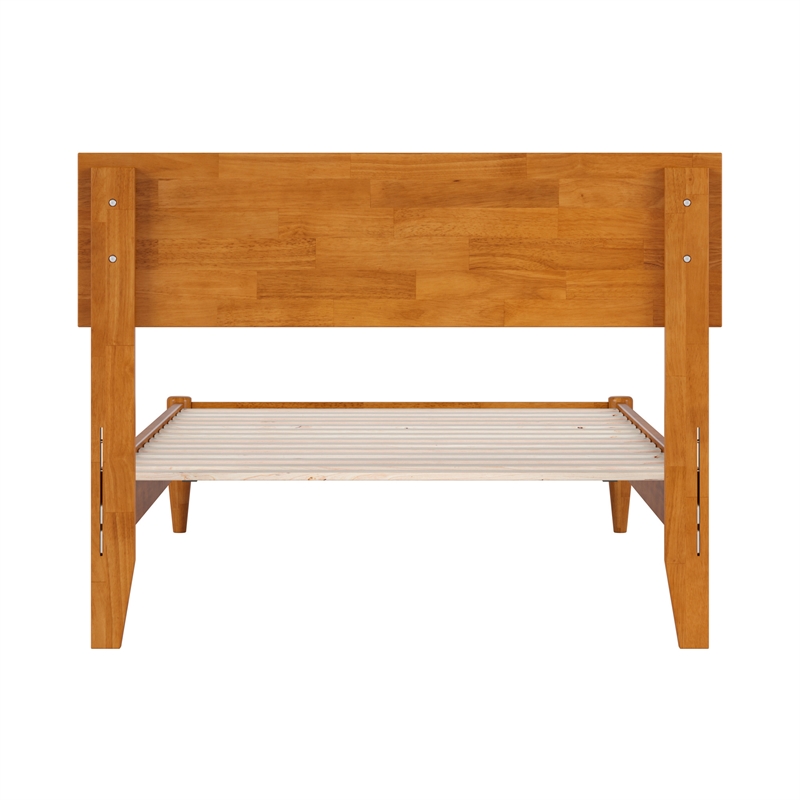 Aria Twin XL Solid Wood Modern Low Profile Platform Bed in Light Toffee