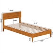 Aria Twin XL Solid Wood Modern Low Profile Platform Bed in Light Toffee