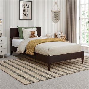 Aria Twin Solid Wood Modern Low Profile Platform Bed in Espresso