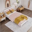 Aria Twin Solid Wood Modern Low Profile Platform Bed in White
