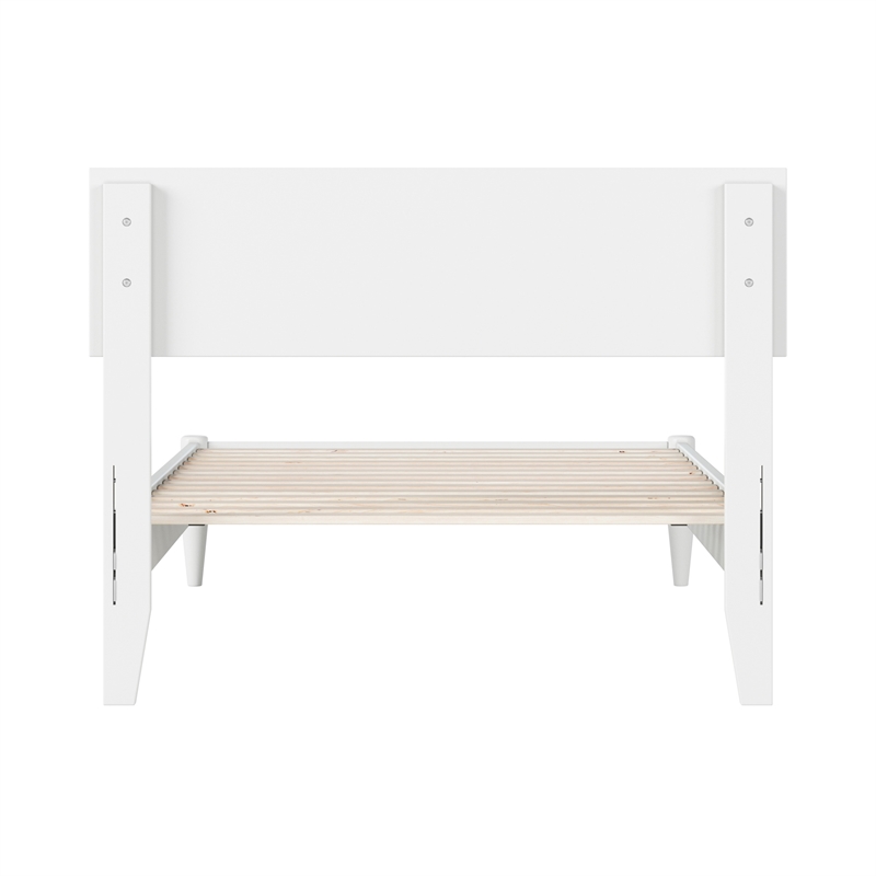 Aria Twin Solid Wood Modern Low Profile Platform Bed in White